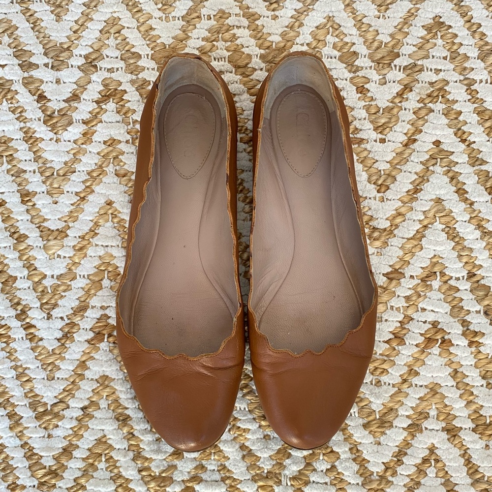 Chloe Lauren Leather Ballerina Flats